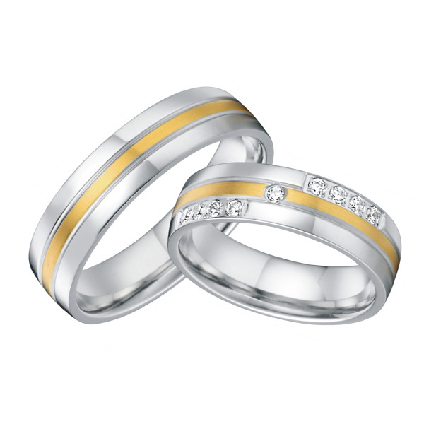 pure titanium CZ diamond engagement  wedding  rings  pair  men 