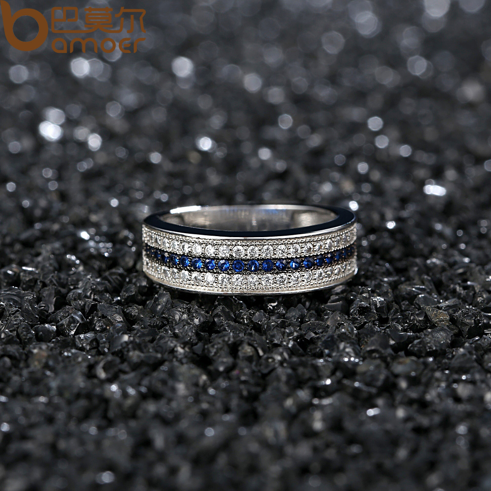 Bamoer Luxury Platinum Plated Women Wedding  Ring  in Micro 